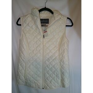 Van Heusen Womens Vest Quilted Puffer Sleeveless Jacket Cream XS‎ $84 NWT